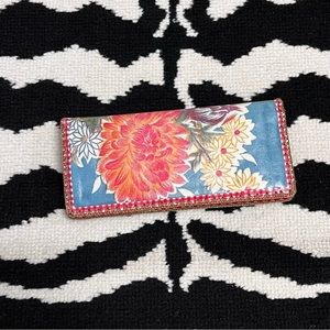 Mlavi Vegan Leather Boho Floral Flat Wallet